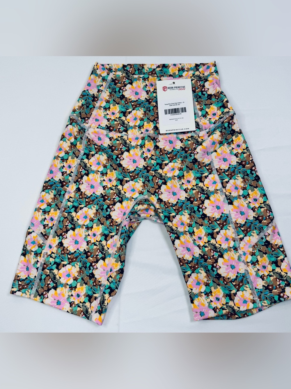 BNWT Born Primitive Tempo Biker Short Size extra small BP pattern Petal Perfect